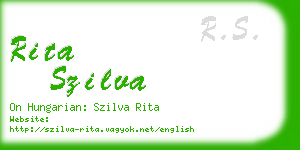 rita szilva business card